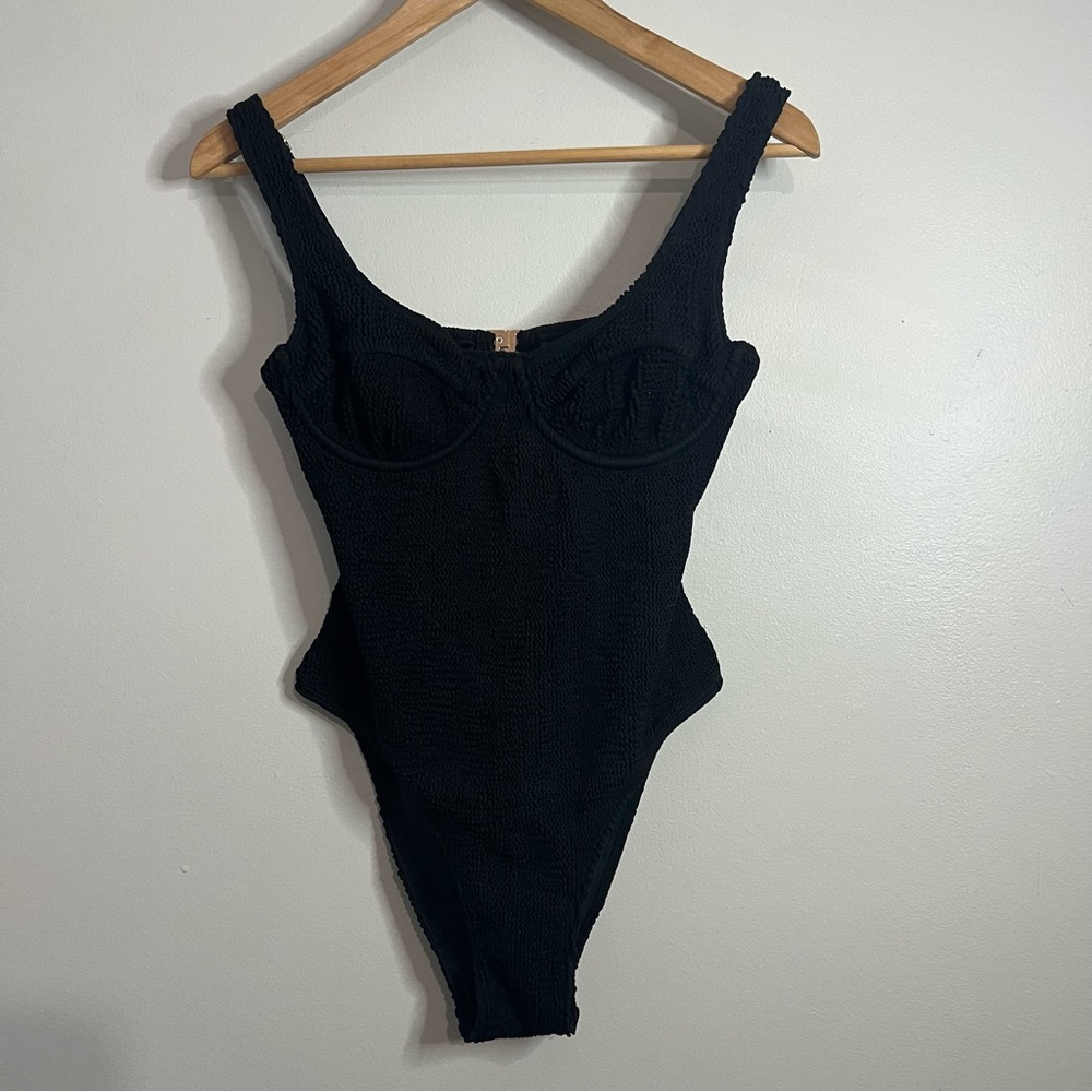 OCHRELANE black one piece bathing suit size 6